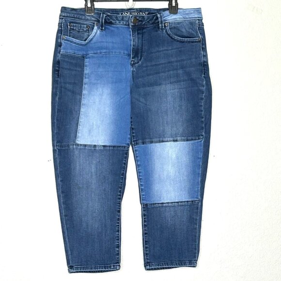 Lane Bryant Women's size 14 Mid-rise Blue Capri - Picture 13 of 14